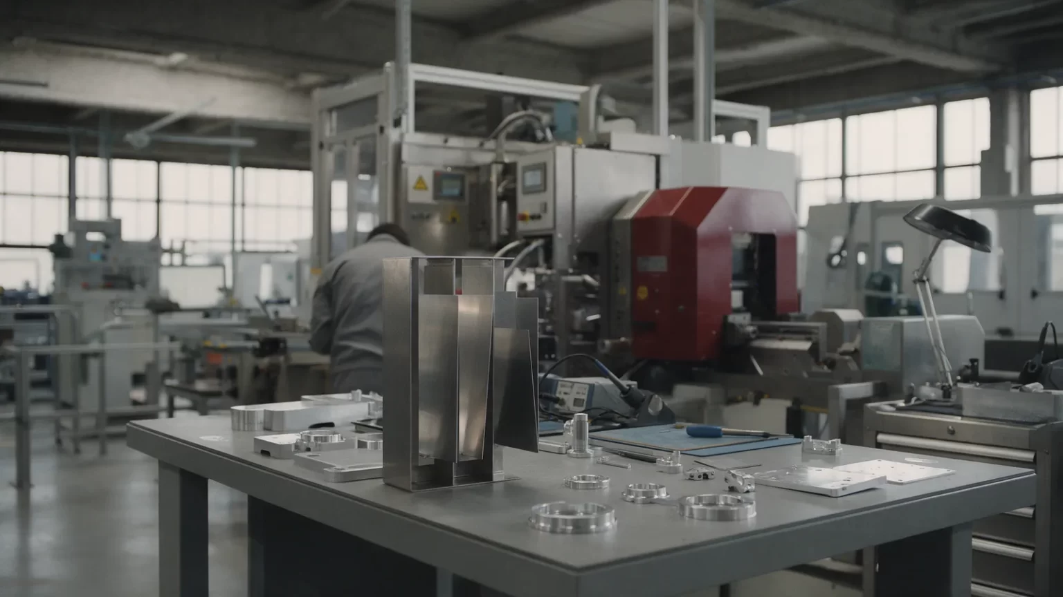 Atelier de mécanique de précision dans une PME industrielle française, illustration des actifs non cotés financés par l'épargne retraite d'entreprise depuis la loi Industrie verte