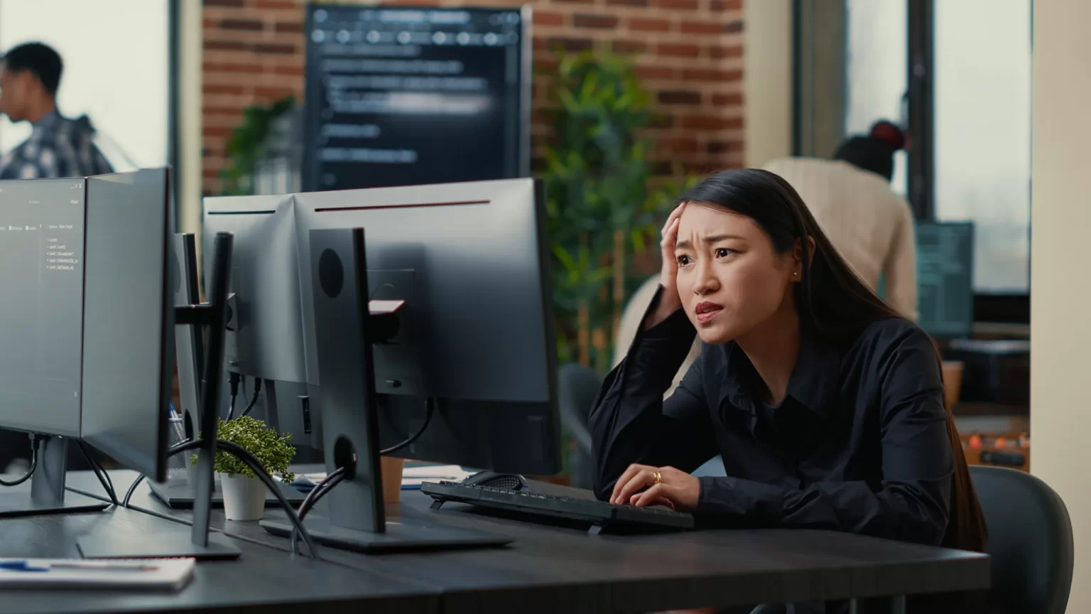 Salariée confrontée à une panne informatique au bureau