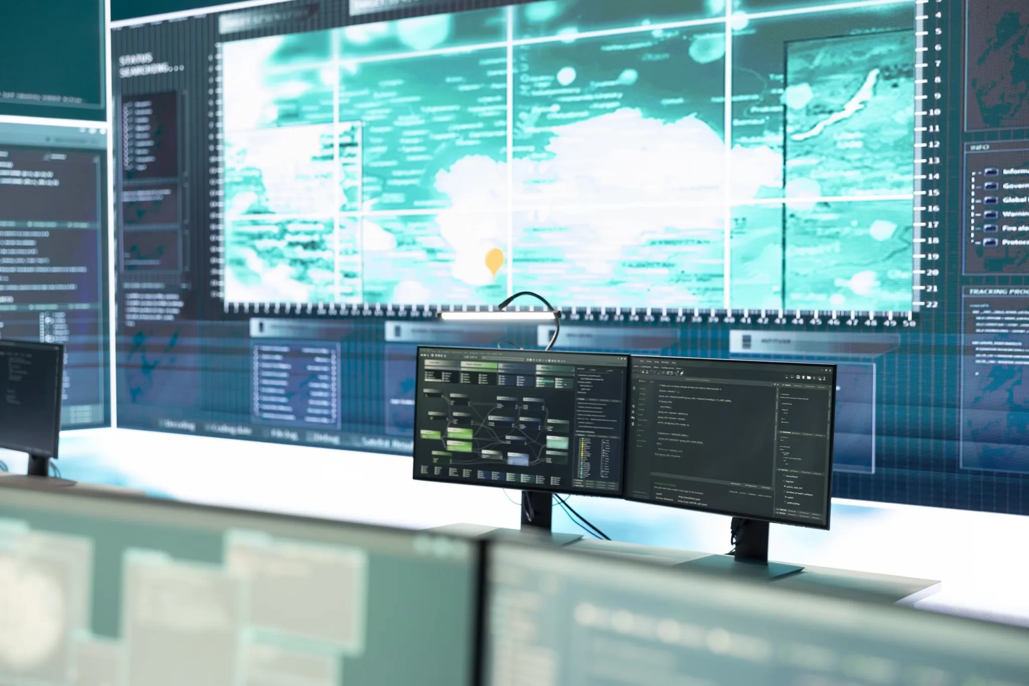 Salle de supervision en cybersécurité